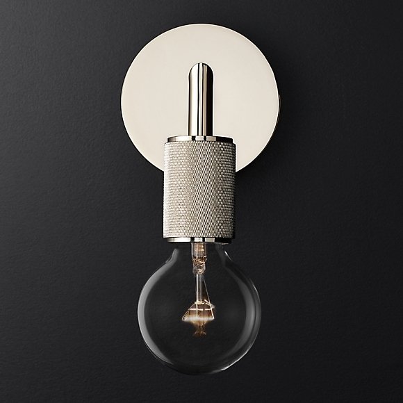 Бра RH Utilitaire Single Sconce Silver Никель в Перми | Loft Concept 