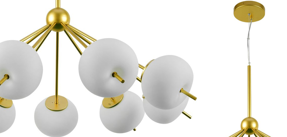 Люстра White ball brass Louise 9 Люстра White ball brass Louise 9 - Loft-Concept в Перми