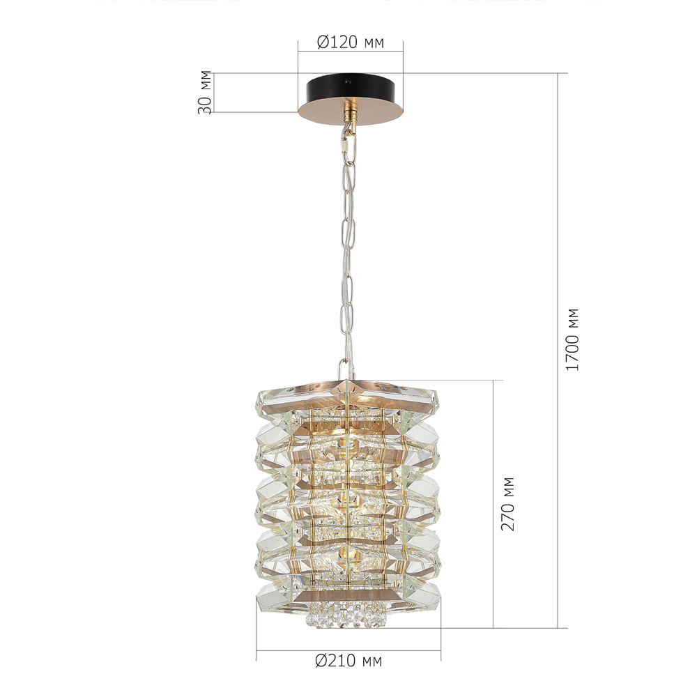 Подвесной светильник в классическом хрустальном обрамлении Light Garland в Перми