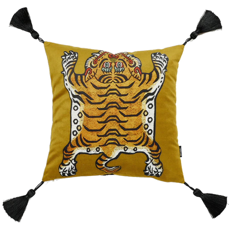 Бежевая Подушка Тибетский Тигр TIBETAN TIGER Бежевый в Перми | Loft Concept 