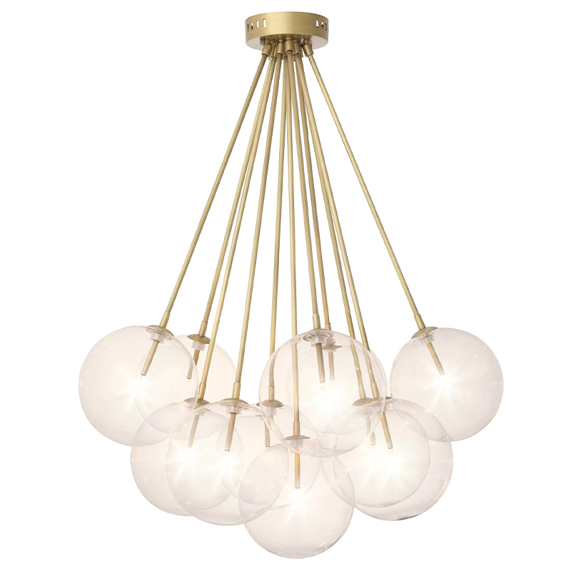 Люстра Eichholtz Ceiling Lamp Molecule Brass Латунь Прозрачное Стекло Люстра Eichholtz Ceiling Lamp Molecule Brass Латунь Прозрачное Стекло в Перми | Loft Concept