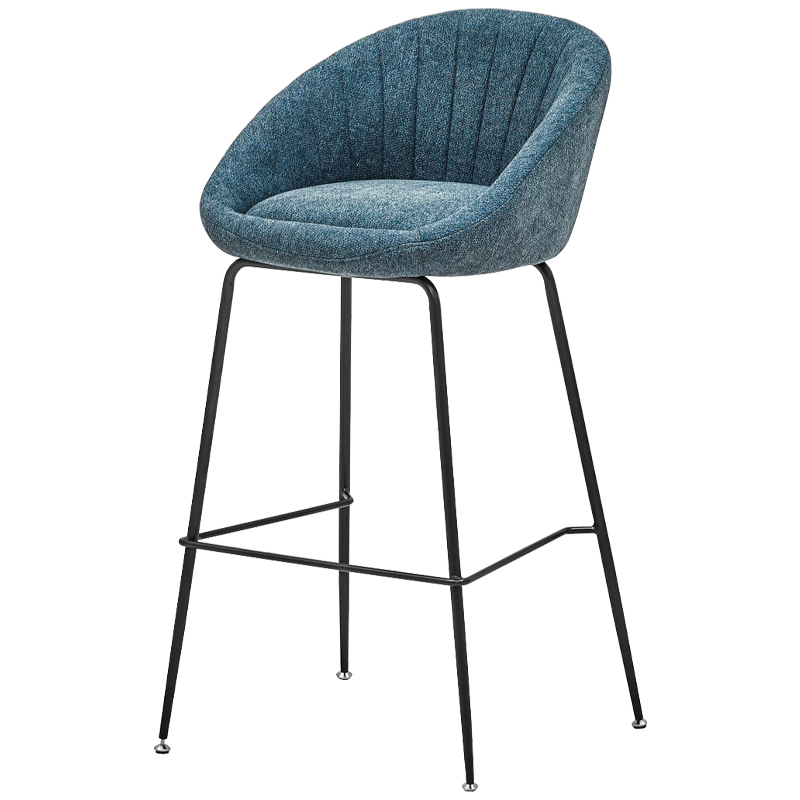 Барный стул Alberto Bar Stool Blue Черный Голубой пастельный в Перми | Loft Concept 