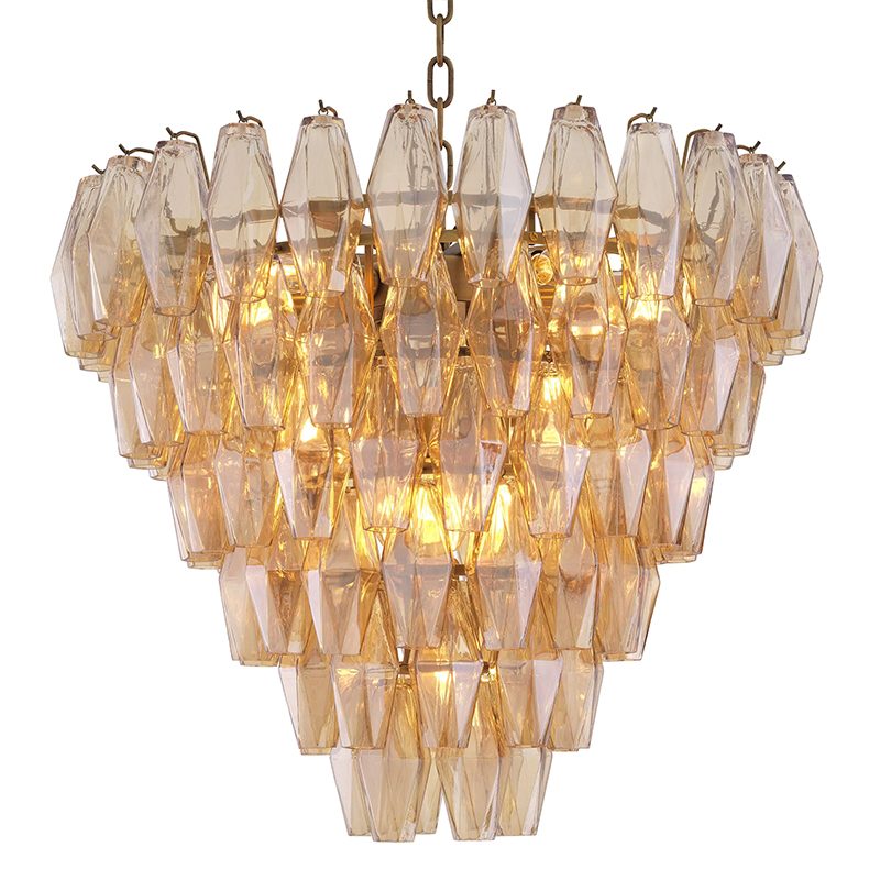 Люстра Eichholtz Chandelier Benini S Amber Янтарный Латунь в Перми | Loft Concept 