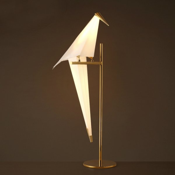 Настольная лампа Origami Bird Table Lamp Золотой Бежево-серый в Перми | Loft Concept 