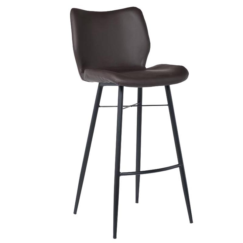 Барный стул Herald Eco Leather Bar Stool Коричневый Черный в Перми | Loft Concept 