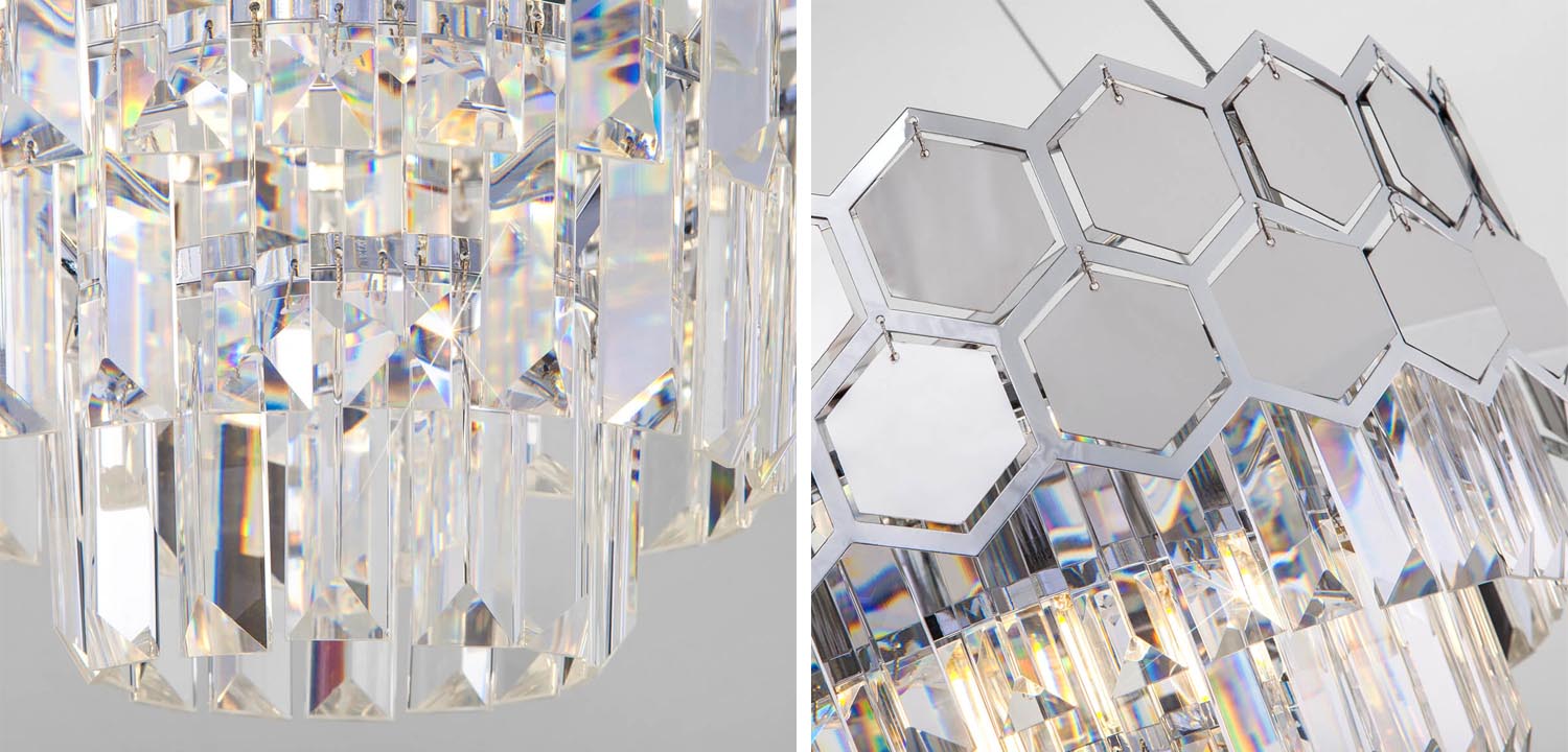 Люстра Hanging Hexagon Moira Chandelier chrome - фото №1