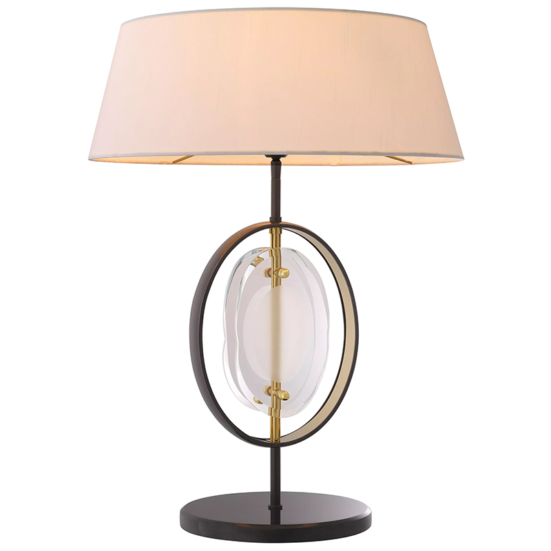 Настольная лампа Eichholtz Table Lamp Vincente Черный Золотой Кремовый Прозрачное Стекло в Перми | Loft Concept 