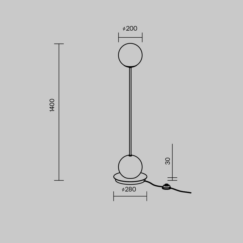 Напольный торшер светодионый Twins 3000К 20Вт в Перми