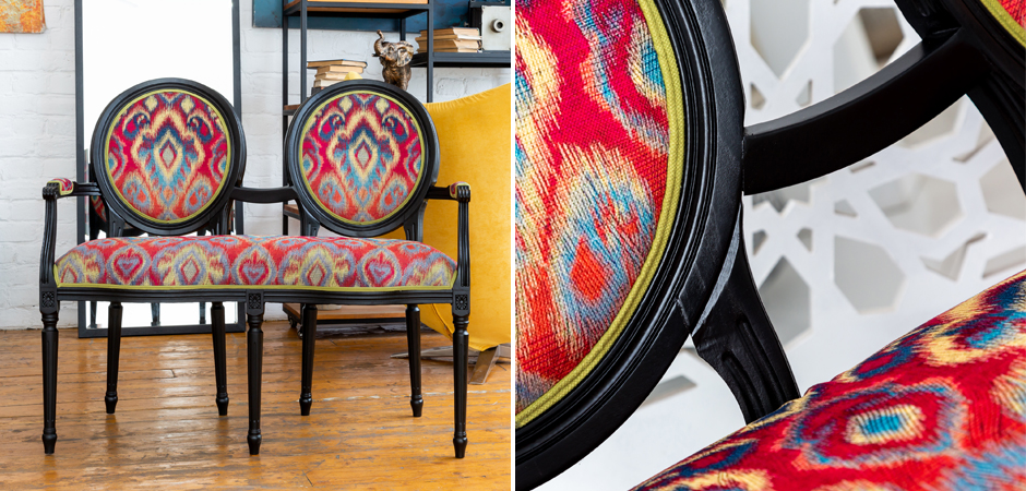 Диванетка Ikat Pattern Черная Диванетка Ikat Pattern Черная - Loft-Concept в Перми