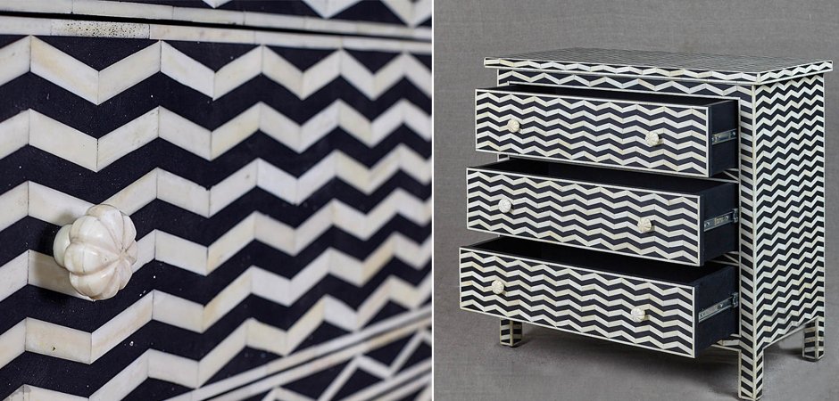 Комод инкрустация костью Inlaid Bone Chevron Комод инкрустация костью Inlaid Bone Chevron - Loft-Concept в Перми