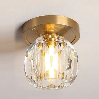 Потолочный светильник RH Boule de Cristal Single ceiling light Латунь Прозрачное Стекло в Перми | Loft Concept 