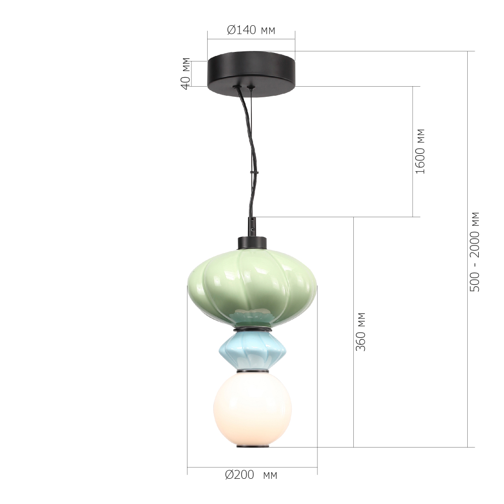 Подвесной светильник фигурный с керамическими элементами Fragrant Light в Перми