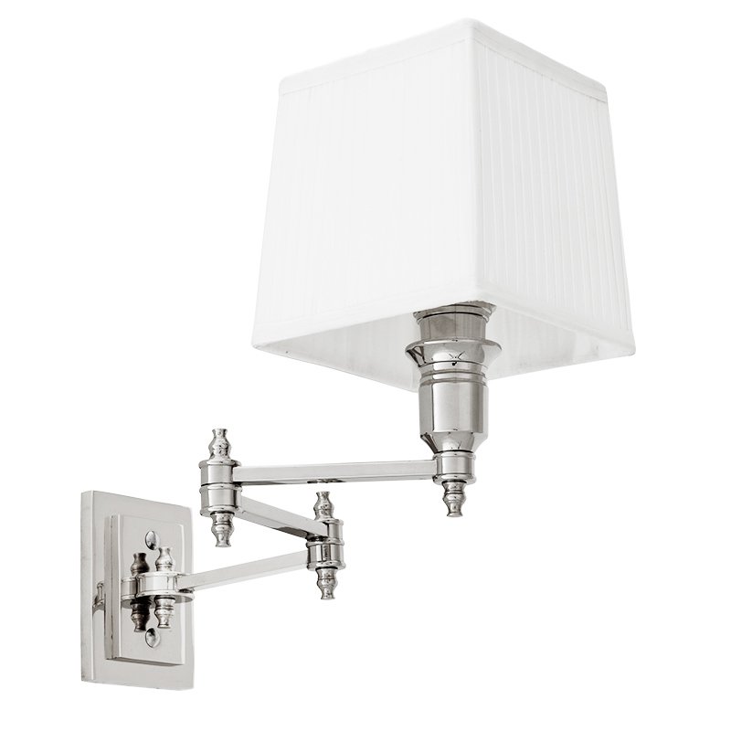 Бра Wall Lamp Lexington Swing Nickel+White Никель Белый в Перми | Loft Concept 