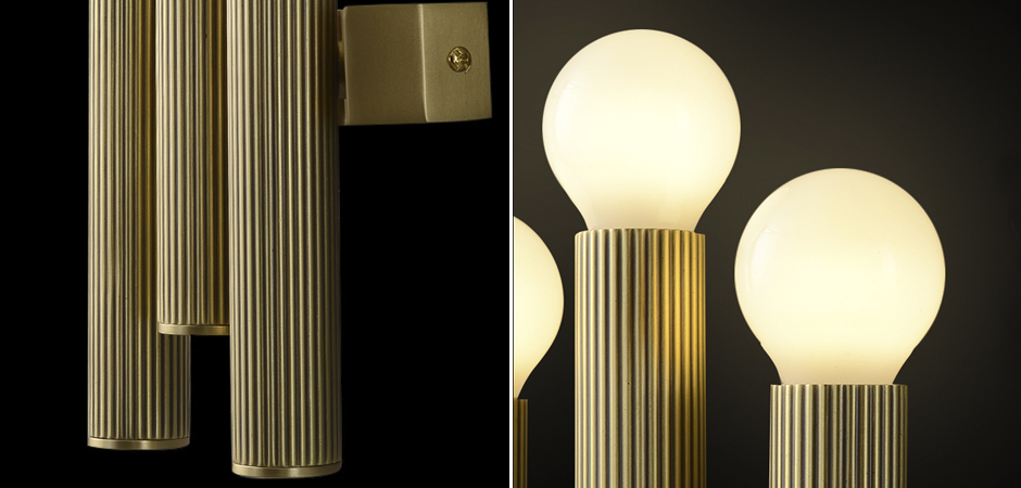 Бра Corrugated Brass Wall Lamp Бра Corrugated Brass Wall Lamp - Loft-Concept в Перми