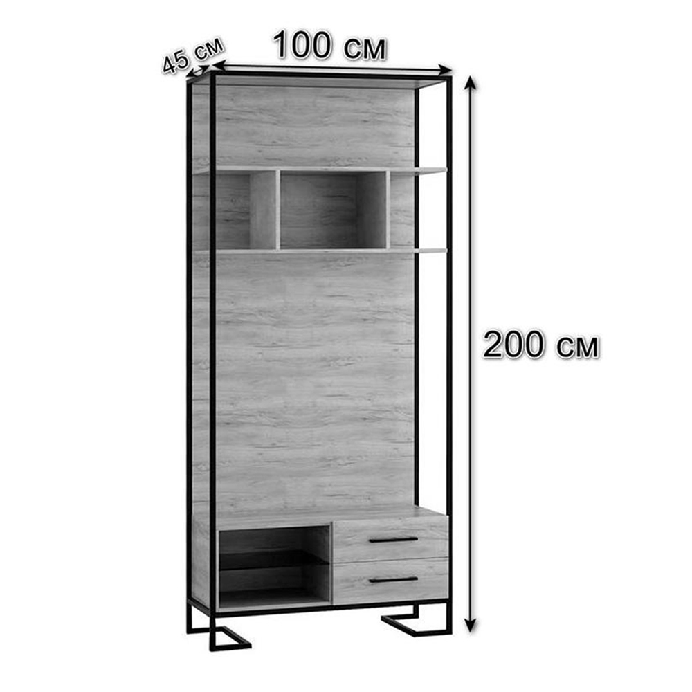 Стеллаж под TV в стиле лофт с открытыми полками и ящиками Urban Style Space в Перми