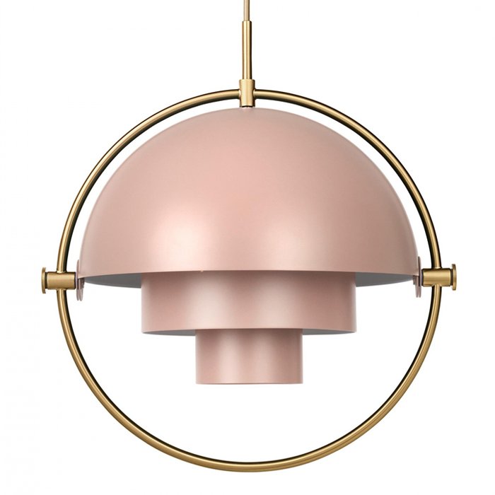 Люстра Louis Weisdorff Gubi Multi-lite Pendant Pink Латунь Дымчатая Роза в Перми | Loft Concept 