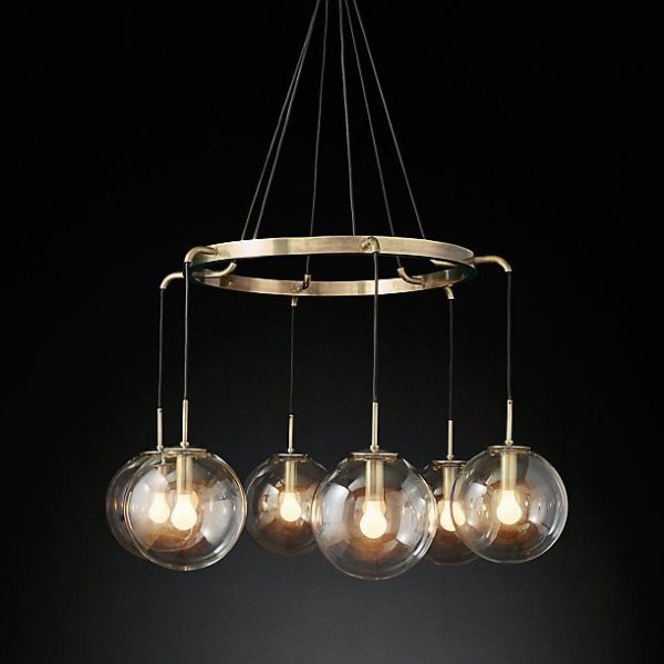 Люстра RH LANGUEDOC Round Chandelier Antique Brass Латунь в Перми | Loft Concept 