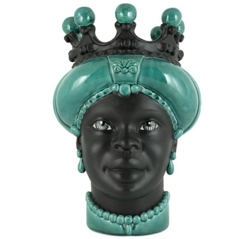 Ваза VASE MORO LADY CROWN DARK green Черный Зеленый в Перми | Loft Concept 