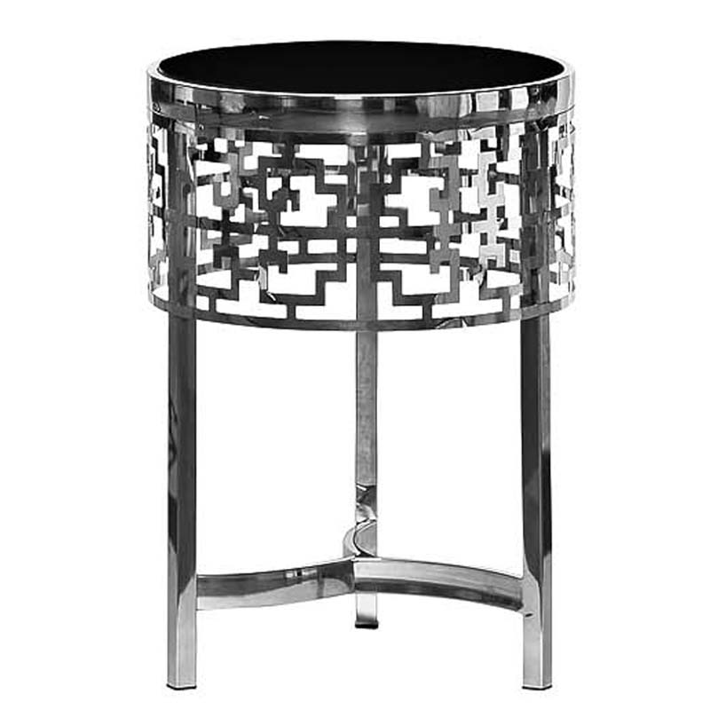 Приставной стол Yen Geometry Side Table silver 50 Серебряный в Перми | Loft Concept 