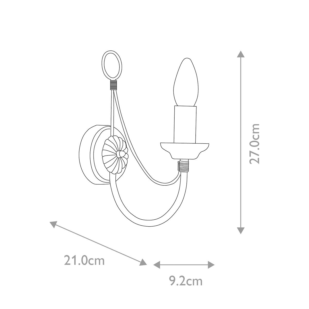 Бра черного цвета с лампой в форме свечи Elstead Lighting в Перми