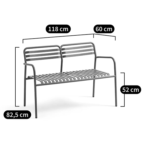 Скамья из алюминия Mack Metal Bench Green в Перми