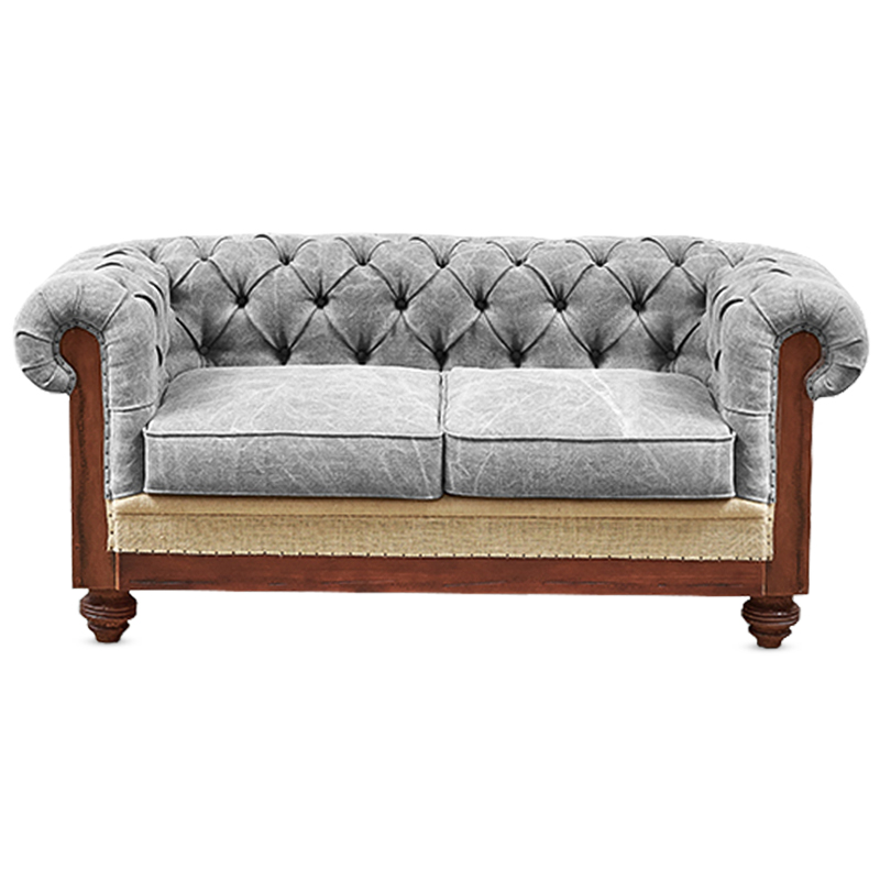 Диван Deconstructed Chesterfield Sofa double Gray Коричневый Бежево-серый Серый в Перми | Loft Concept 