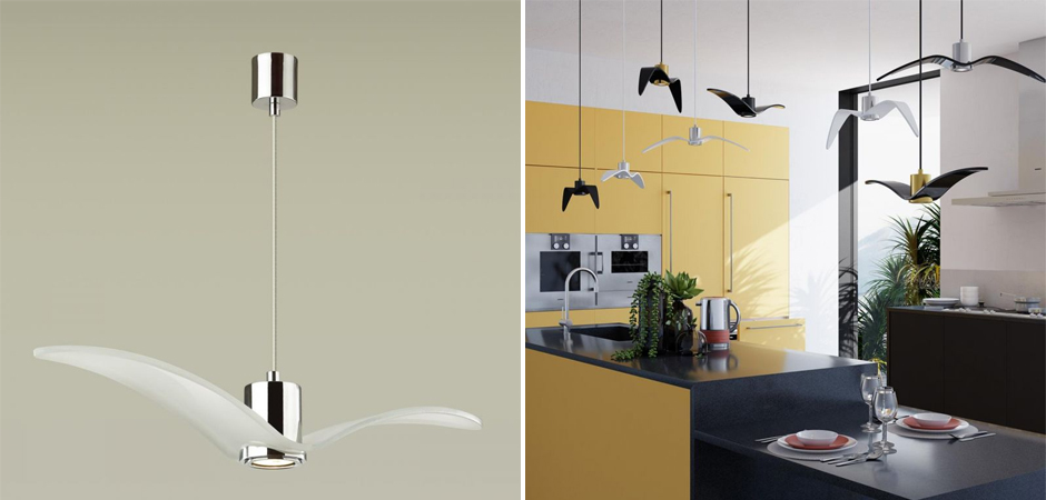 Подвесной светильник Seagull Scope Chrome белый Подвесной светильник Seagull Scope Chrome белый - Loft-Concept в Перми