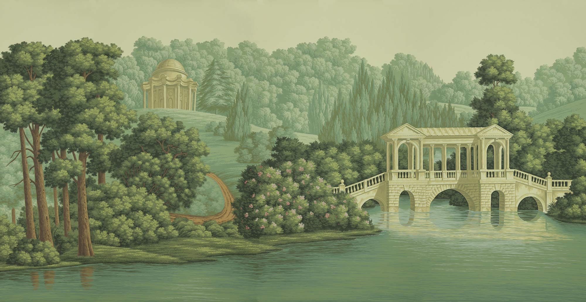 Обои ручная роспись English Landscape Verdoyant on scenic paper Обои ручная роспись English Landscape Verdoyant on scenic paper - постер Loft-Concept в Перми