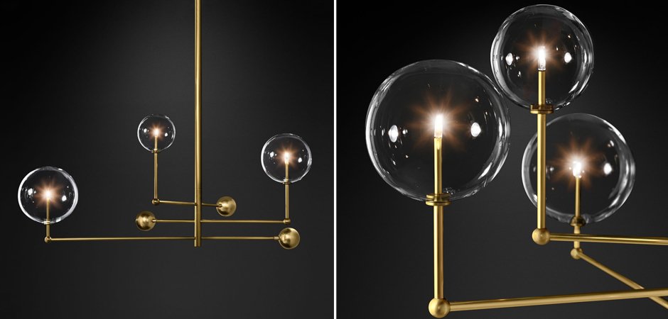 Подвесной светильник Globe Mobile 3 brass Подвесной светильник Globe Mobile 3 brass - Loft-Concept в Перми