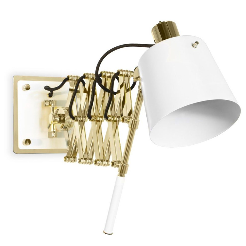 Бра PASTORIUS WALL LAMP White Белый Глянцевое золото в Перми | Loft Concept 