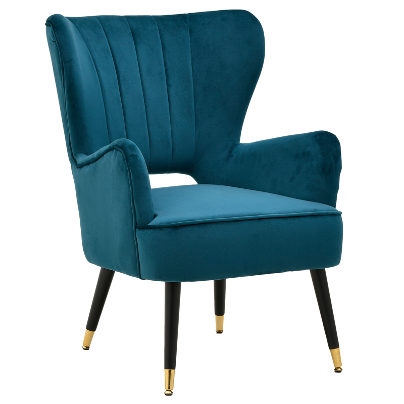 Кресло Drummond Armchairs Blue Морская синь Черный в Перми | Loft Concept 