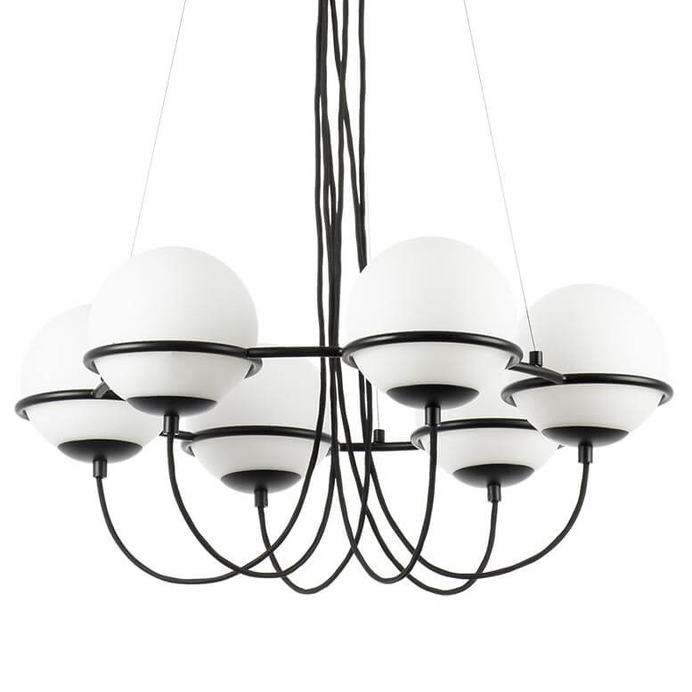 Люстра Melissa Chandelier Black 6 Белый Черный в Перми | Loft Concept 