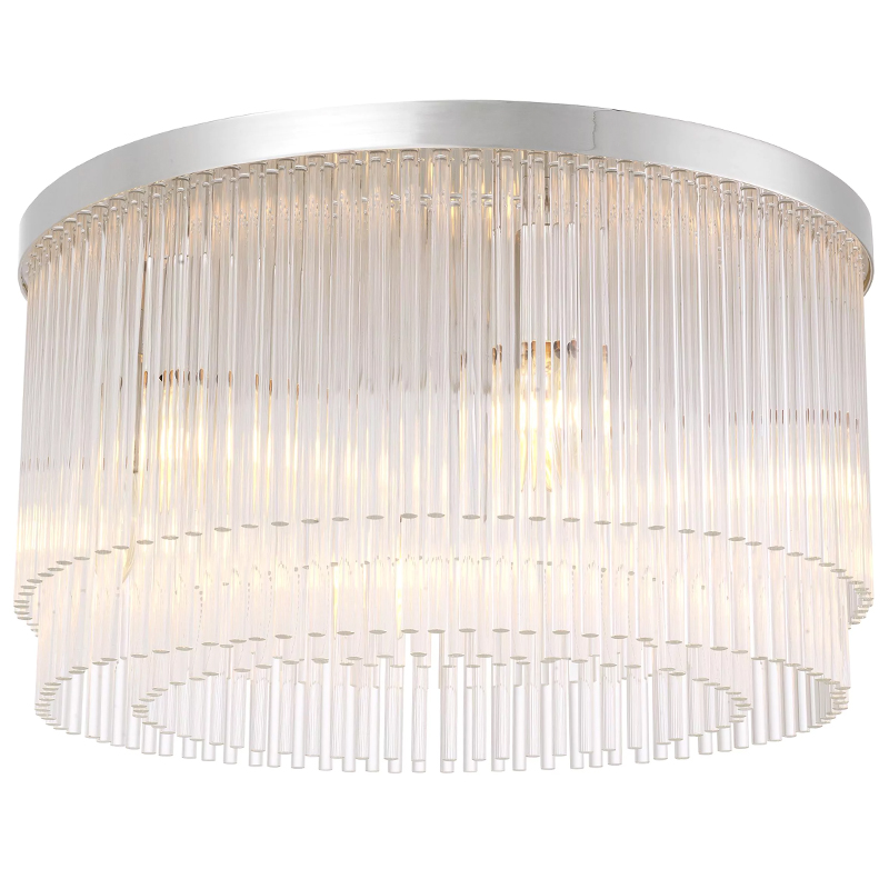 Потолочный светильник Eichholtz Ceiling Lamp Hector Nickel Никель Прозрачное Стекло в Перми | Loft Concept 