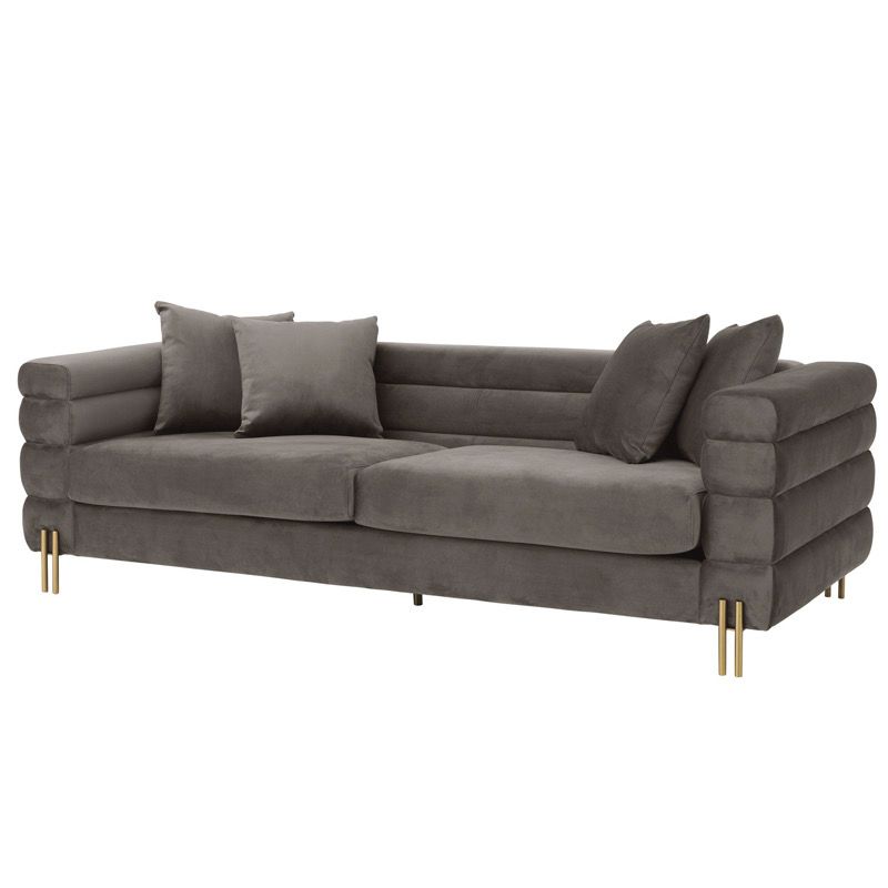 Диван Eichholtz Sofa York grey Серый Латунь в Перми | Loft Concept 