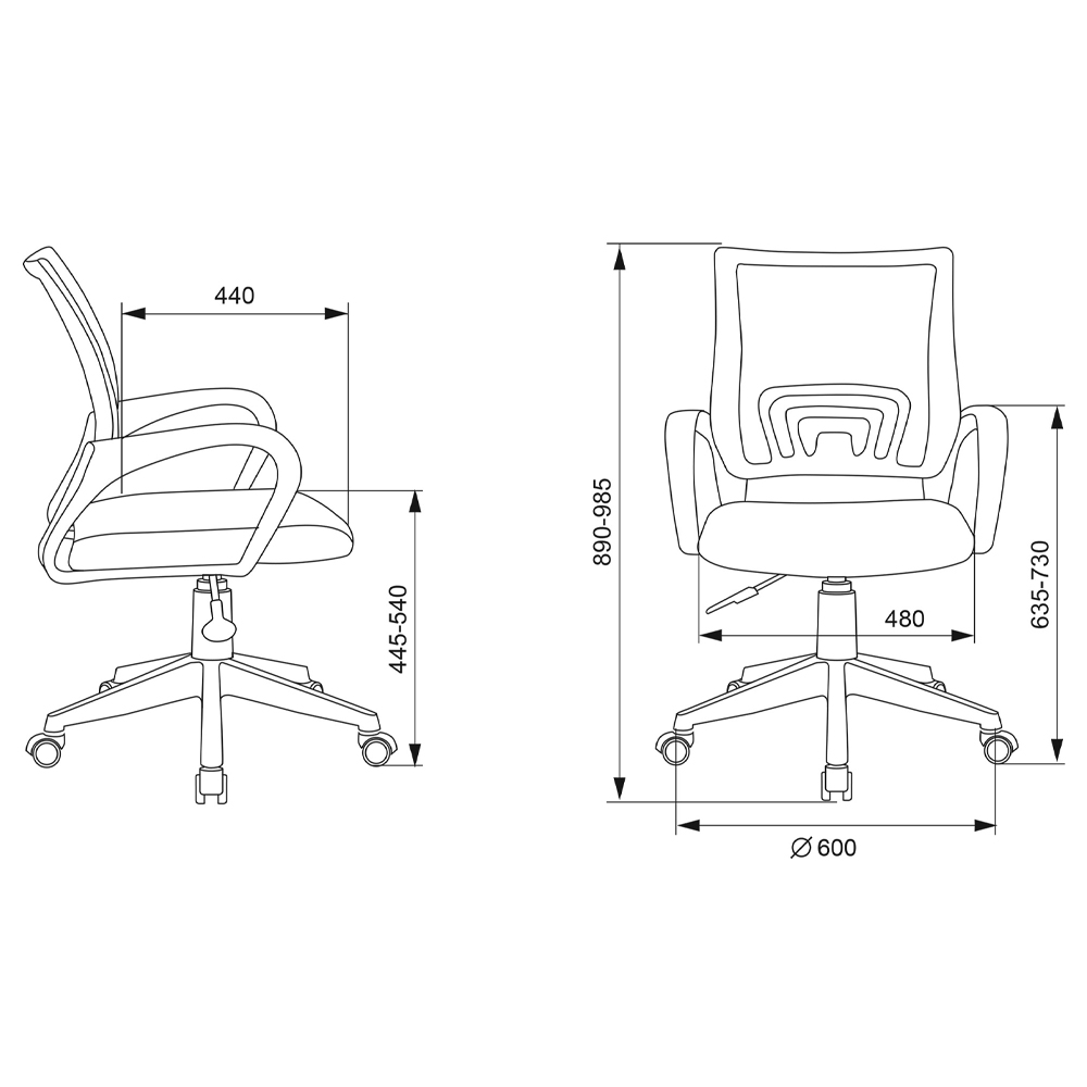 Офисное кресло с основанием из белого пластика Desk chairs Green в Перми