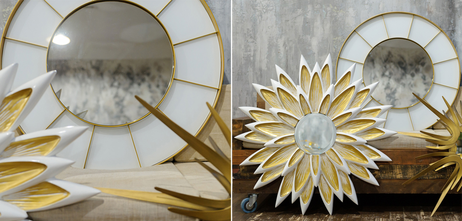 Зеркало Sectors Circle Mirror white Зеркало Sectors Circle Mirror white - Loft-Concept в Перми