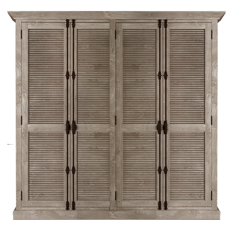 Restoration Hardware Shutter Four-Door Cabinet Шкаф с реечными дверями дуб  в Перми | Loft Concept 