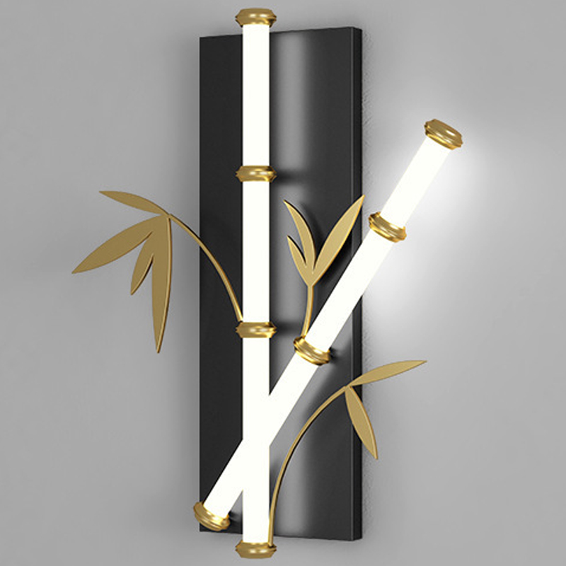 Настенный Светильник в Японском стиле Бамбук Japanese Style Bamboo Wall Lamp Черный Белый Золотой Настенный Светильник в Японском стиле Бамбук Japanese Style Bamboo Wall Lamp Черный Белый Золотой в Перми | Loft Concept