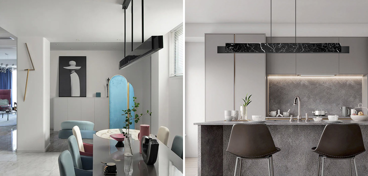 Люстра Leonce Marble Linear Chandelier - фото №1