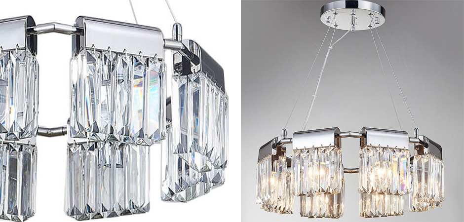 Люстра Crystal Pendants chrome 8 Люстра Crystal Pendants chrome 8 - Loft-Concept в Перми