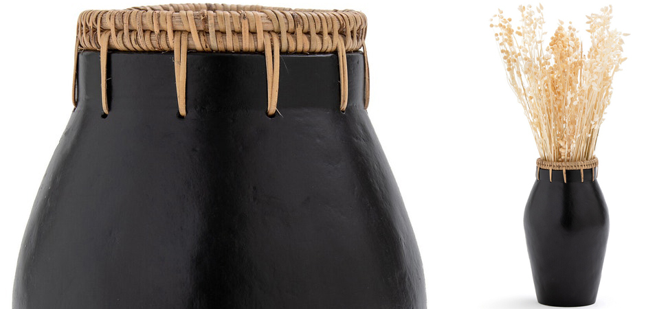Ваза Ceramic Vase & Rattan D15 Ваза Ceramic Vase & Rattan D15 - Loft-Concept в Перми