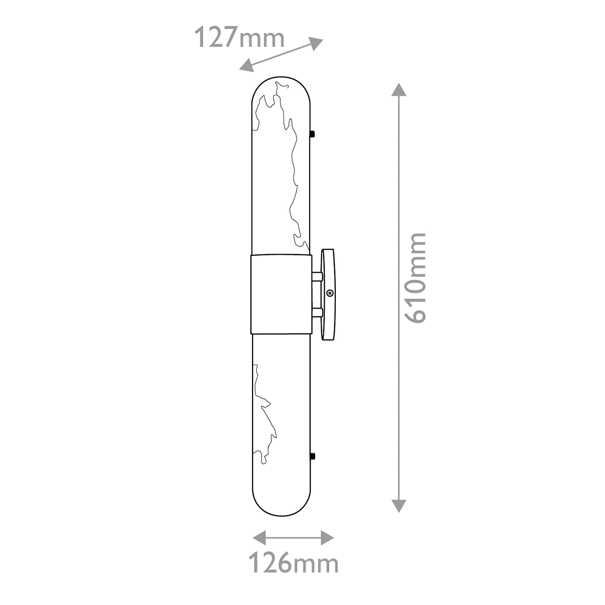 Бра для ванных комнат вертикальное с вытянутым плафоном из алебастра Hinkley в Перми