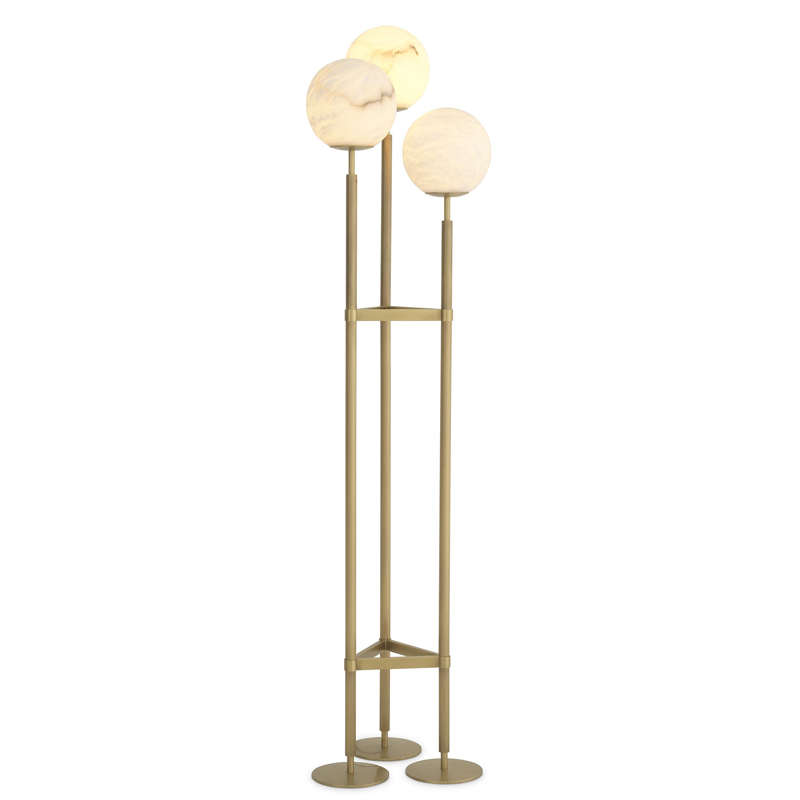 Торшер Eichholtz Floor Lamp Fiori Латунь Белый в Перми | Loft Concept 