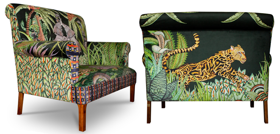 Диван Ardmore Design Sabie Sofa in Tanzanite Зеленый Тропический Орнамент Диван Ardmore Design Sabie Sofa in Tanzanite Зеленый Тропический Орнамент - Loft-Concept в Перми