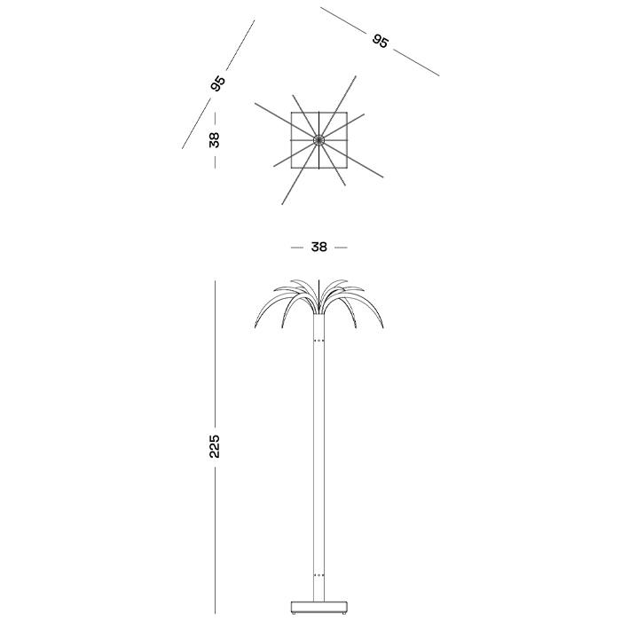 Дизайнерский торшер в виде пальмы Poltronova Sanremo Floor Lamp в Перми