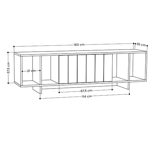 ТВ-тумба с откидной дверцей и 4-мя полками ZITANO TV STAND OAK в Перми