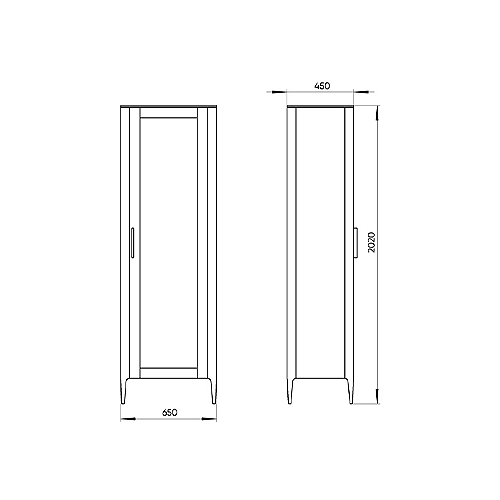 Витрина серая со стеклянной дверью с 4-мя полками и 2-мя ящиками Type  в Перми