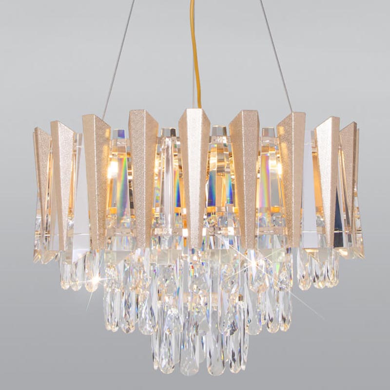 Люстра Crystal Edge Chandelier Прозрачный (Transparent) Золотой в Перми | Loft Concept 