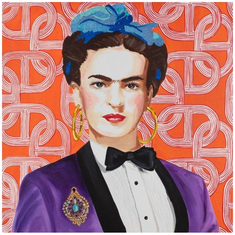 Картина Frida in Purple Power Suit with Hermès Wallpaper Мульти в Перми | Loft Concept 