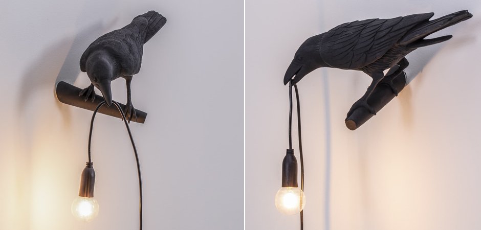 Бра Seletti Bird Lamp Black Looking Бра Seletti Bird Lamp Black Looking - Loft-Concept в Перми